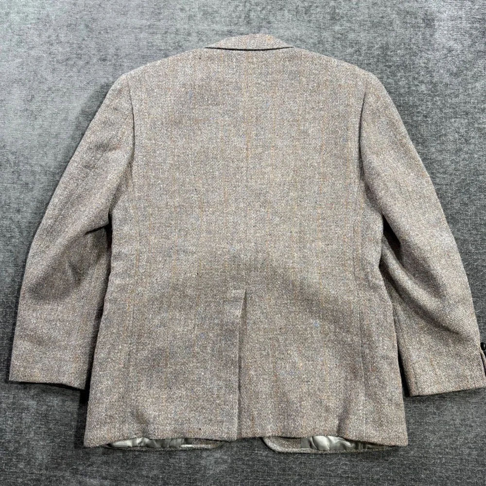 Hardwick Clothes Mens Grey Wool Tweed Windowpane Blazer Sport Coat Made in USA
